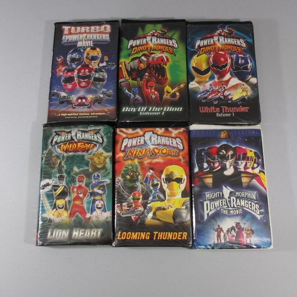 6 Power Rangers VHS MMPR Dinothunder Ninja Storm Wild Force Lion Heart Turbo - Picture 2 of 7